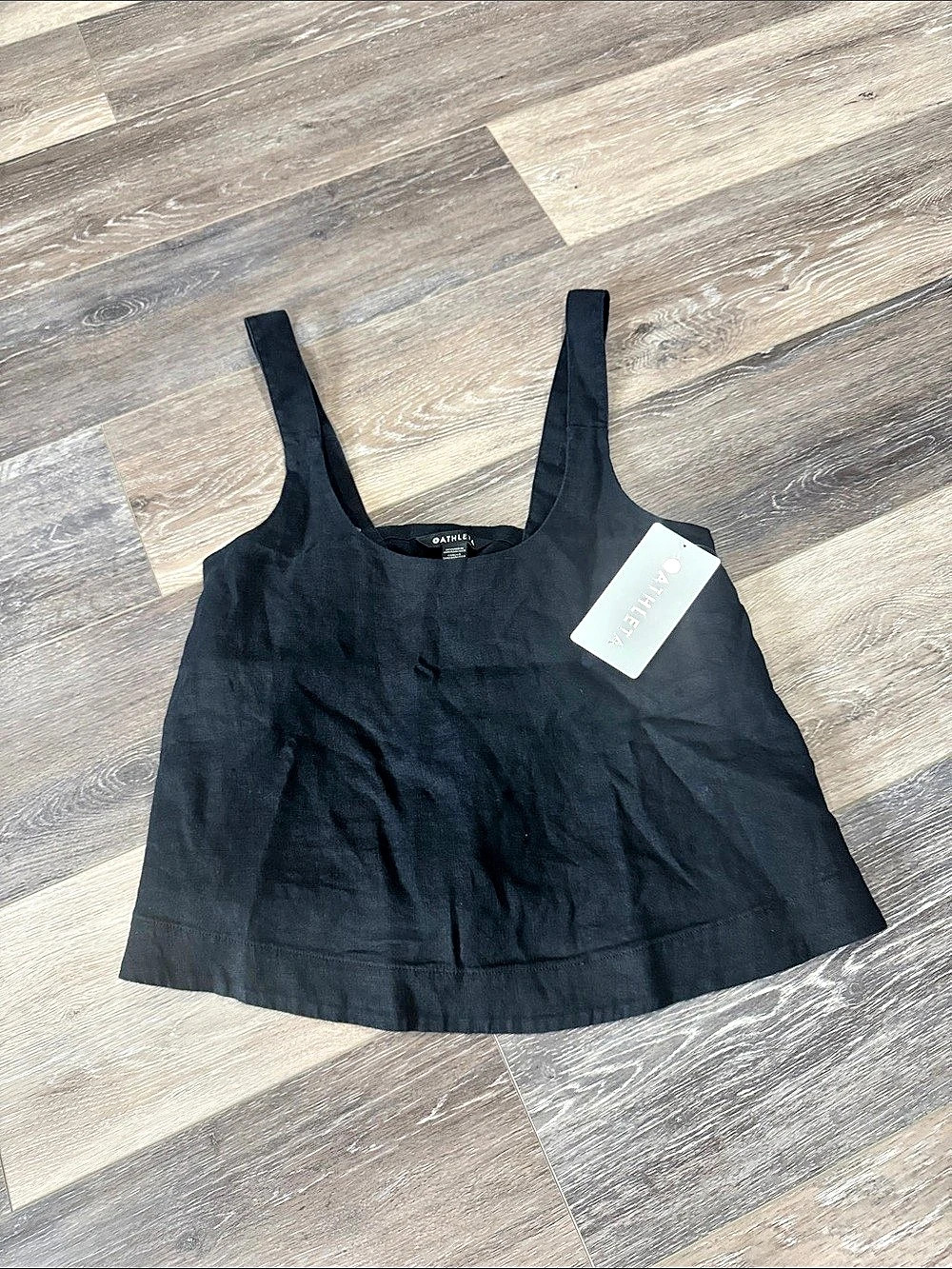 Athleta Linen Tank Top in Black NWT